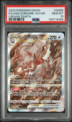 2023 POKEMON SWORD & SHIELD CROWN ZENITH FULL ART/HISUIAN ZOROARK VSTAR PSA 10 - Image 1