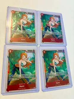4x (Playset) Nami OP01-016 R Three Captains Rare Alt Art One Piece Card Game MP - Image 1