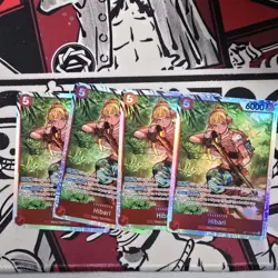 4 x ONE PIECE - HIBARI OP11-010 - SUPER RARE -ENG - A FIST OF DIVINE SPEED - NEW - Image 1