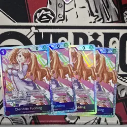 4 x One Piece CCG - Charlotte Pudding OP11-070 SR A Fist Of Divine Speed English - Image 1