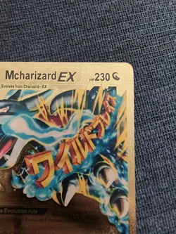 Mcharizard EX Gold Foil Fan Art Textured Collector Pokemon Card HP230 - Image 3