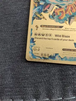 Mcharizard EX Gold Foil Fan Art Textured Collector Pokemon Card HP230 - Image 5