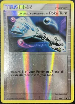 Team Galactic's Invention G-105 Poke Turn 118/127 Reverse Holo Pokemon Card LP - Image 1