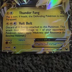 Pokemon Raikou EX Dark Explorers Holo Card 38/108 - Image 3