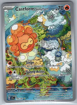 Castform Sunny Form 195/191 SV08: Surging Sparks - Pokemon Card - NM - Image 1