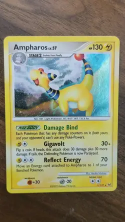 Ampharos 1/127 Holo Rare Platinum Pokemon Card LP Lightly Played - Image 1