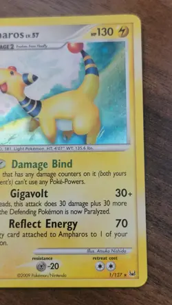 Ampharos 1/127 Holo Rare Platinum Pokemon Card LP Lightly Played - Image 4