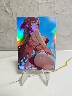 Asuna SAO Trading Card Waifu Goddess Story Anime Girl holo Karte Manga Full Art - Image 1