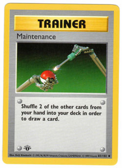 Maintenance 83/102 Base Set 1st Edition Regular Uncommon Vintage Pokemon Card - Image 1