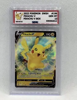 Pokemon TCG | Pikachu | VCG 10 | SWSH198 | Graded Card - NO PSA / NO BGS - Image 1