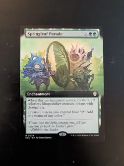 MTG Springleaf Parade Commander: Lorwyn Eclipsed Extended Art Rare Magic - Image 1