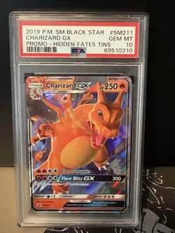 Pokemon 2019 Charizard GX SM211 PSA 10 Black Star Promo Hidden Fates Tins - Image 1