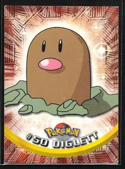 Diglett #50 Pokemon 1999 Topps TV Animation Edition Series 1 Blue Logo - Image 1