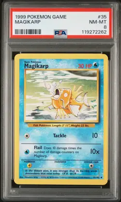 PSA 8 - Magikarp 35/102 Base Set Unlimited WOTC 1999 Pokemon TCG - Image 1