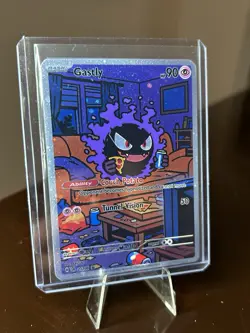 Pokemon TCG Gastly 😈 Custom Made - Fan Art Card, Cosmos Holo “Pizza Gastly” - Image 5