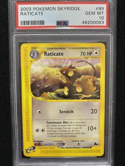 2003 Pokemon Skyridge Raticate 89/144 PSA 10 Gem Mint - Image 1
