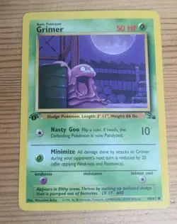 Pokemon TCG GRIMER 1ST EDITION 48/62 WOTC FOSSIL 1999 VINTAGE LP - Image 1