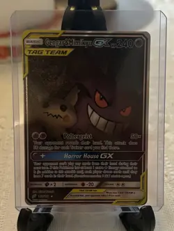 Gengar & Mimikyu GX TAG TEAM Ultra Rare Full Art Holo 165/181 Sm-Team Up Pokemon - Image 3