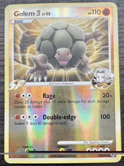 Golem 23/111 Pokemon TCG Platinum Rising Rivals Reverse Holo Heavily Played HP - Image 1