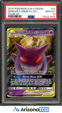 Pokemon 2019 Gengar & Mimikyu GX 53/181 Tag Team Team Up GEM MINT PSA 10 - Image 1