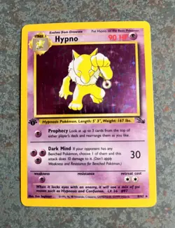 1999 Pokemon Fossil 1st Edition HOLO - Hypno 8/62 Rare, Vintage TCG (LP) - Image 1