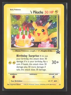 Pokemon 2001 Southern Islands Birthday Pikachu #24 - Image 1