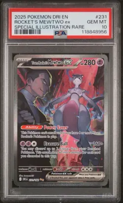 Pokemon Destined Rivals 231 Team Rockets Mewtwo Special Illustration Rare PSA 10 - Image 1