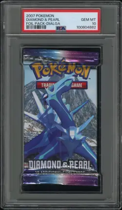 PSA 10 Gem 2007 Pokemon Diamond & Pearl Base Dialga Sealed Foil Booster Pack - Image 1