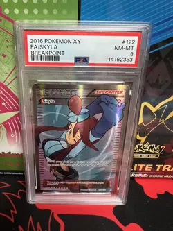 Pokemon Skyla 122/122 Breakpoint Full Art Ultra Rare Holo PSA 8 - Image 1