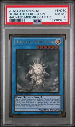 2012 Yu-Gi-Oh! Herald Of Perfection Haunted Mine Ghost Rare #EN030 PSA 8 - Image 1