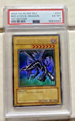 PSA 6 EX-MT 2003 Yu-Gi-Oh! SDJ 1st Edition Red-Eyes Black Dragon SDJ-001 - Image 1