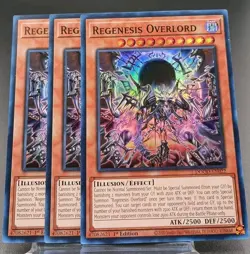 Yugioh! 3x Regenesis Overlord DOOD-EN022 Super Rare 1st Ed NM - Image 1