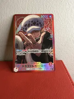 One Piece TCG OP14-001 Azure Sea's Seven Trafalgar Law Alternate Art Leader Red - Image 1