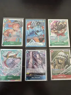 One Piece OP-14 Azure Sea Seven Lot of Cards - Alt Art Jinbe Leader + SR Nami NM - Image 1