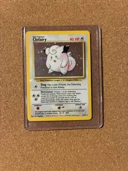 Pokemon Clefairy Holo Rare Base Set 5/102 Vintage 1999 Card - Image 1