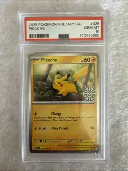 Pikachu - (Holiday Calendar) 025/165 Miscellaneous Cards & Products Holo - Image 1