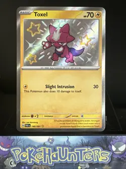 Pokemon Card Toxel 140/091 Shiny Rare Paldean Fates Near Mint - Image 1