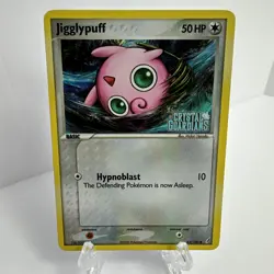 Jigglypuff 53/100 EX Crystal Guardians Stamped Reverse Holo Rare Pokemon Card MP - Image 1