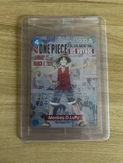One Piece Monkey.D.Luffy College Basketball US Voyage Promo Card (Sealed) P-055 - Image 1