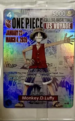 One Piece Monkey D. Luffy US College Basketball Promo Card PRESALE - Image 1