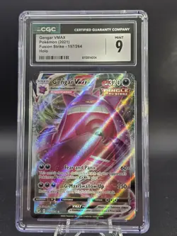 Pokemon TCG SWSH Fusion Strike Gengar VMAX Card 157/264 CGC 9 - Image 1