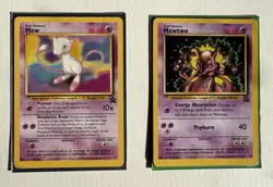 Mew and Mewtwo Black Star Promo Pokemon Card Lot Non Holo LP - Image 1