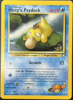 Misty's Psyduck 54/132 W Stamped Promo Gym Heroes 2000 Pokemon Card LP - Image 1