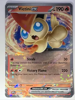Victini EX 142 Scarlet & Violet Promo Holo Pokemon TCG Card NM - Image 1