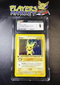 [ CGC 9 ] 1st Edition Pichu Neo Genesis 12/111 English Rare Holo Pokemon Card - Image 1