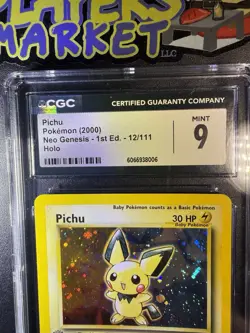 [ CGC 9 ] 1st Edition Pichu Neo Genesis 12/111 English Rare Holo Pokemon Card - Image 4