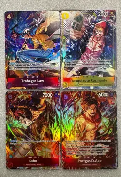 One Piece Illustration Box Vol 5 And 6 Promo Cards Ace Sabo Law Rosinante Tcg - Image 1