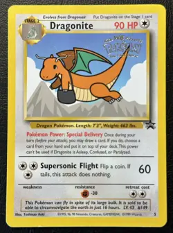 Dragonite 5 WB Movie Promo Stamped Rare Vintage Pokemon Card Black Star Promo - Image 1
