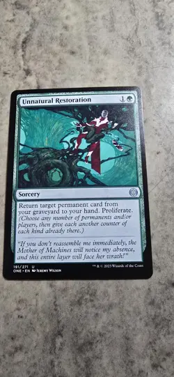 Unnatural Restoration Phyrexia: All Will Be One Regular Sorcery Uncommon MTG NM - Image 1