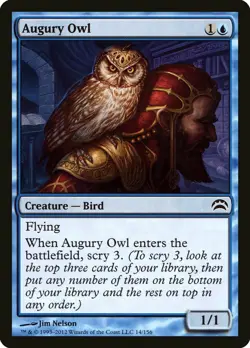 MTG Magic the Gathering Augury Owl (14/157) Planechase 2012 Edition LP - Image 1